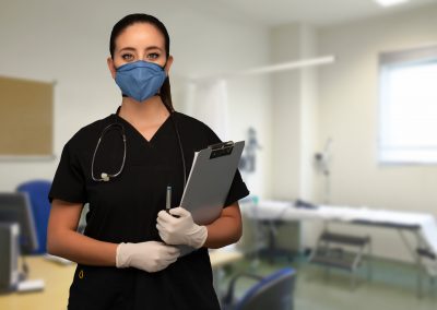 Hospital corridor at night